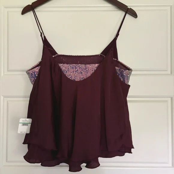 • NWT! [Free People] Sequined Layering Cami • - Picture 6 of 12